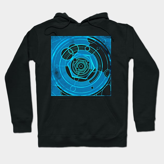 Weathered Clockwork - Light Blue (Gallifreyan inspired) Hoodie by Circulartz